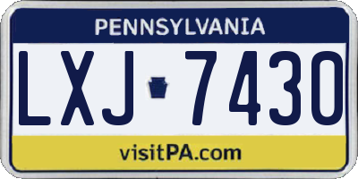 PA license plate LXJ7430