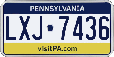 PA license plate LXJ7436