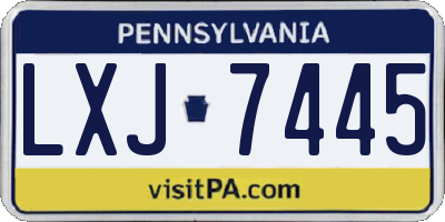 PA license plate LXJ7445