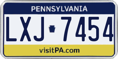 PA license plate LXJ7454