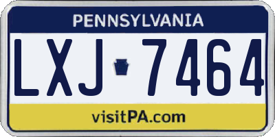 PA license plate LXJ7464