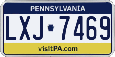 PA license plate LXJ7469