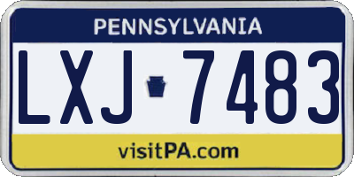 PA license plate LXJ7483