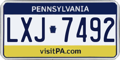 PA license plate LXJ7492