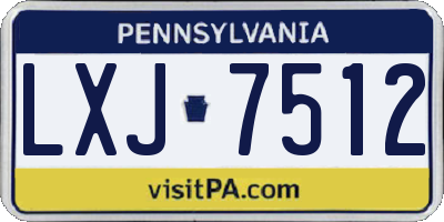PA license plate LXJ7512