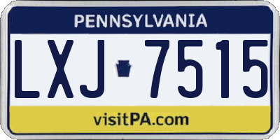 PA license plate LXJ7515