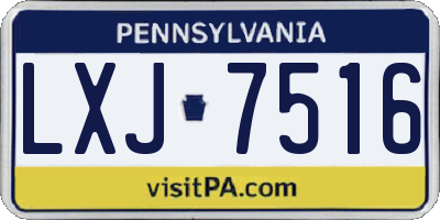 PA license plate LXJ7516