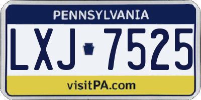 PA license plate LXJ7525