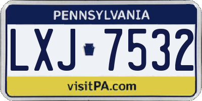 PA license plate LXJ7532