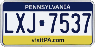 PA license plate LXJ7537