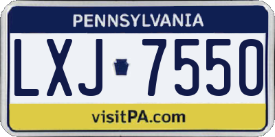 PA license plate LXJ7550