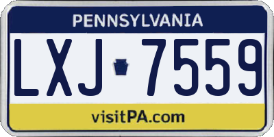 PA license plate LXJ7559