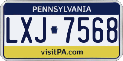 PA license plate LXJ7568