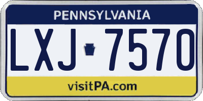 PA license plate LXJ7570