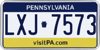 PA license plate LXJ7573