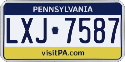 PA license plate LXJ7587