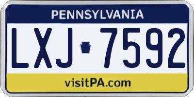PA license plate LXJ7592