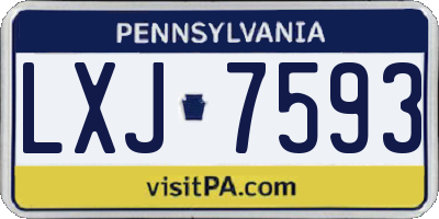 PA license plate LXJ7593