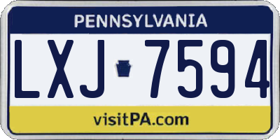 PA license plate LXJ7594