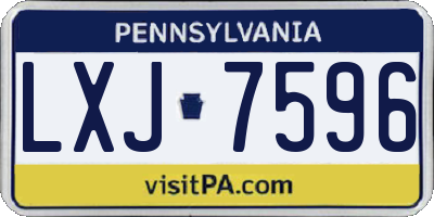PA license plate LXJ7596