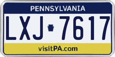 PA license plate LXJ7617