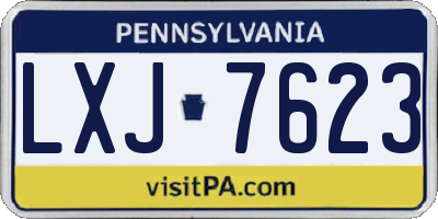 PA license plate LXJ7623