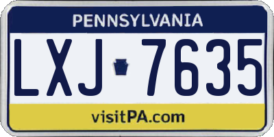 PA license plate LXJ7635