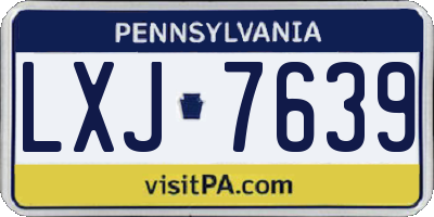 PA license plate LXJ7639