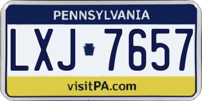 PA license plate LXJ7657