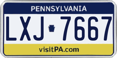 PA license plate LXJ7667