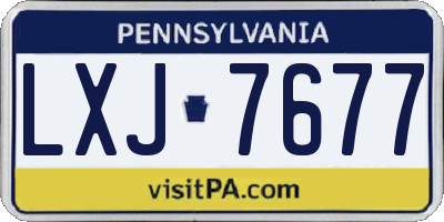 PA license plate LXJ7677