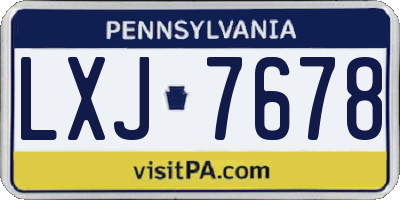 PA license plate LXJ7678