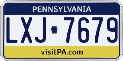 PA license plate LXJ7679