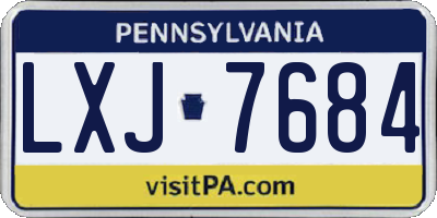 PA license plate LXJ7684