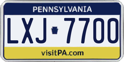 PA license plate LXJ7700