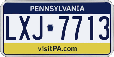 PA license plate LXJ7713