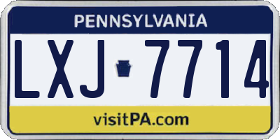 PA license plate LXJ7714