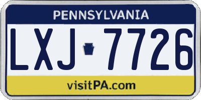 PA license plate LXJ7726