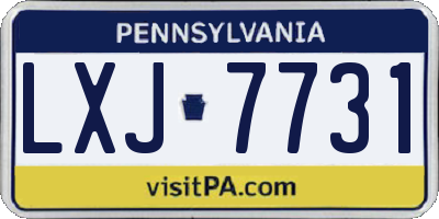 PA license plate LXJ7731