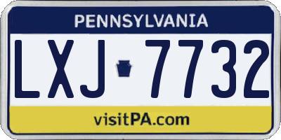 PA license plate LXJ7732