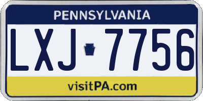 PA license plate LXJ7756