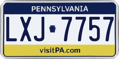 PA license plate LXJ7757