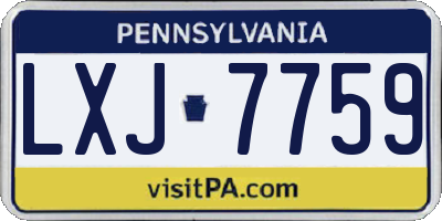 PA license plate LXJ7759
