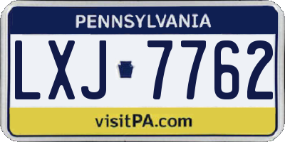 PA license plate LXJ7762
