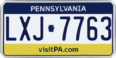 PA license plate LXJ7763