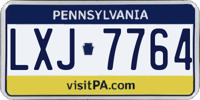 PA license plate LXJ7764