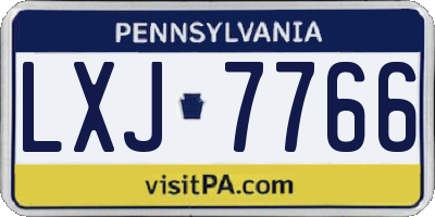 PA license plate LXJ7766