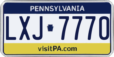 PA license plate LXJ7770