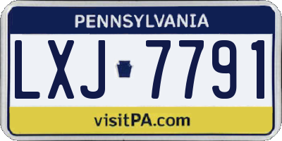 PA license plate LXJ7791
