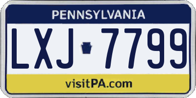 PA license plate LXJ7799